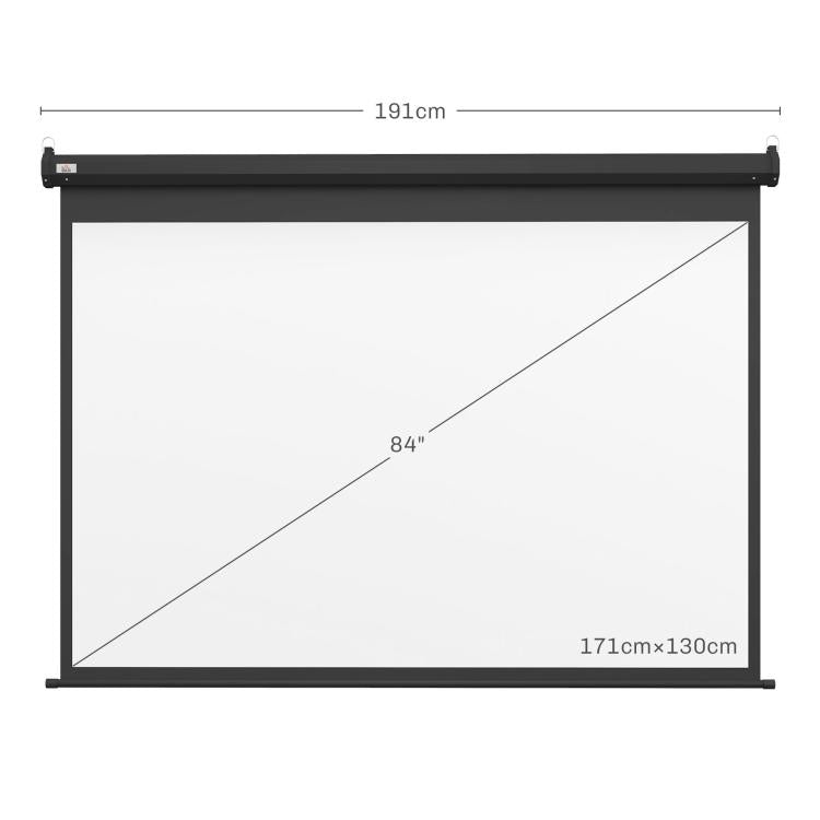 89 inch Projector Screen 4:3 Format Adjustable with Remote Control, 171x130cm, Black