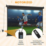 89 inch Projector Screen 4:3 Format Adjustable with Remote Control, 171x130cm, Black