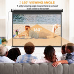 89 inch Projector Screen 4:3 Format Adjustable with Remote Control, 171x130cm, Black