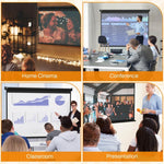 89 inch Projector Screen 4:3 Format Adjustable with Remote Control, 171x130cm, Black