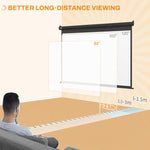89 inch Projector Screen 4:3 Format Adjustable with Remote Control, 171x130cm, Black