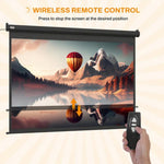 89 inch Projector Screen 4:3 Format Adjustable with Remote Control, 171x130cm, Black