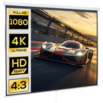 Projector screen 244 x 183 cm (120 inches) 4:3/16:9 Manual projection screen for home cinema