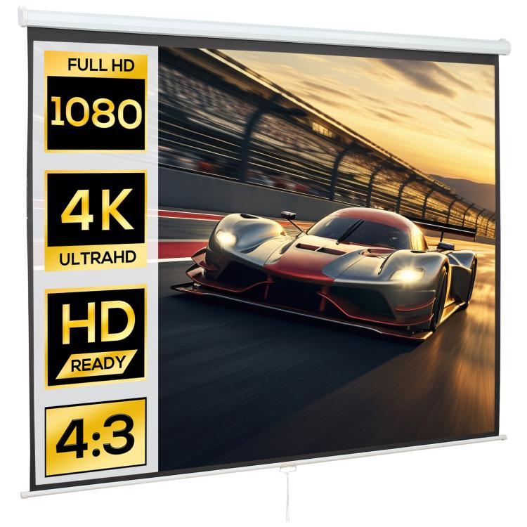 Projector screen 244 x 183 cm (120 inches) 4:3/16:9 Manual projection screen for home cinema