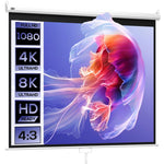 Projector screen 244 x 183 cm (120 inches) 4:3/16:9 Manual projection screen for home cinema