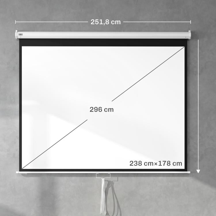 Projector screen 244 x 183 cm (120 inches) 4:3/16:9 Manual projection screen for home cinema