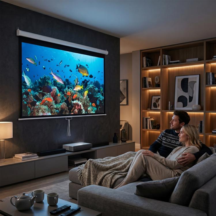 Projector screen 244 x 183 cm (120 inches) 4:3/16:9 Manual projection screen for home cinema