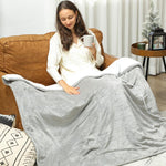 Electric Blanket 180x130 cm, 9 Temperature Levels, Timer, Machine Washable, LED Display, Grey
