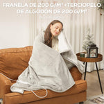 Electric Blanket 180x130 cm, 9 Temperature Levels, Timer, Machine Washable, LED Display, Grey