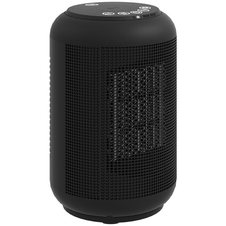 PTC ceramic space heater, 1500W electric fan heater, adjustable thermostat, 14 x 14 x 21.5 cm, black