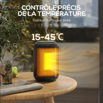 PTC ceramic space heater, 1500W electric fan heater, adjustable thermostat, 14 x 14 x 21.5 cm, black