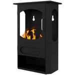 Freestanding Bioethanol Fireplace, 1.2L Burner (3-Hour Runtime), Heated Area 20–25 m2, Black