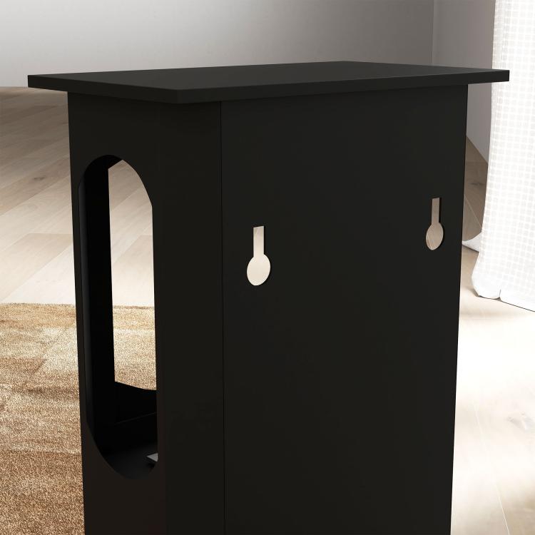 Freestanding Bioethanol Fireplace, 1.2L Burner (3-Hour Runtime), Heated Area 20–25 m2, Black