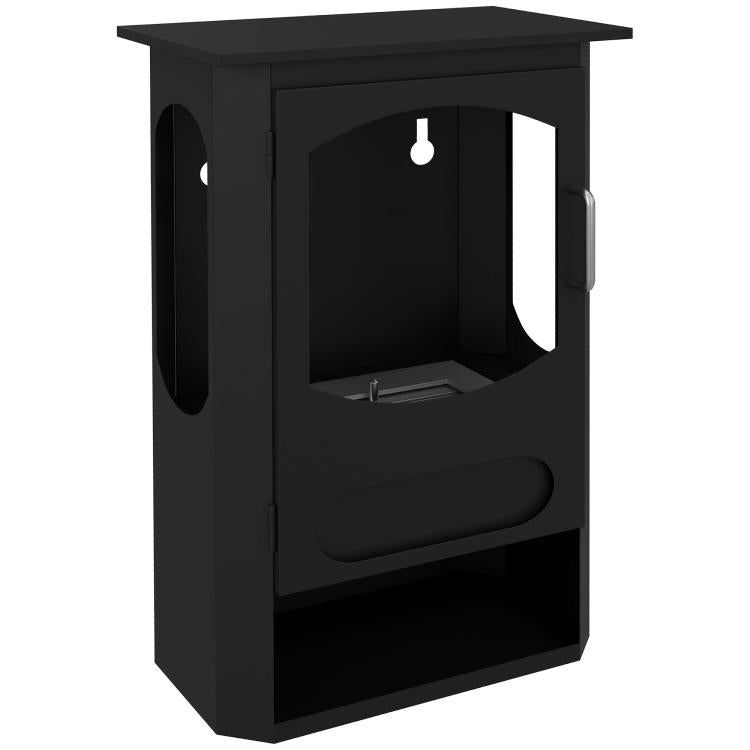 Freestanding Bioethanol Fireplace, 1.2L Burner (3-Hour Runtime), Heated Area 20–25 m2, Black