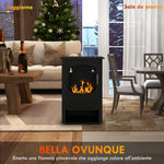 Freestanding Bioethanol Fireplace, 1.2L Burner (3-Hour Runtime), Heated Area 20–25 m2, Black