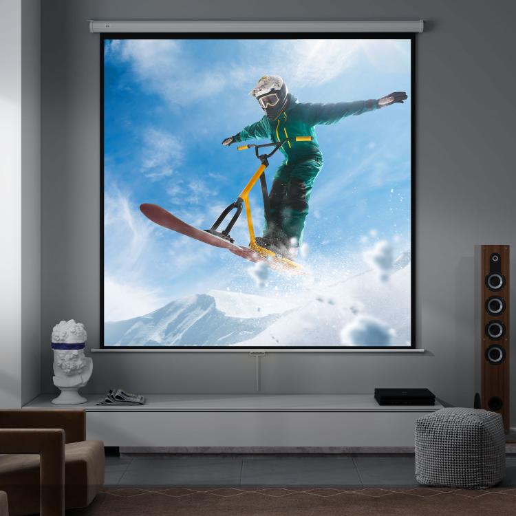120 inch Projector Screen, 1:1 Format, 160° Angle, Ceiling or Wall Mountable