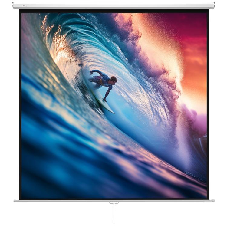 120 inch Projector Screen, 1:1 Format, 160° Angle, Ceiling or Wall Mountable