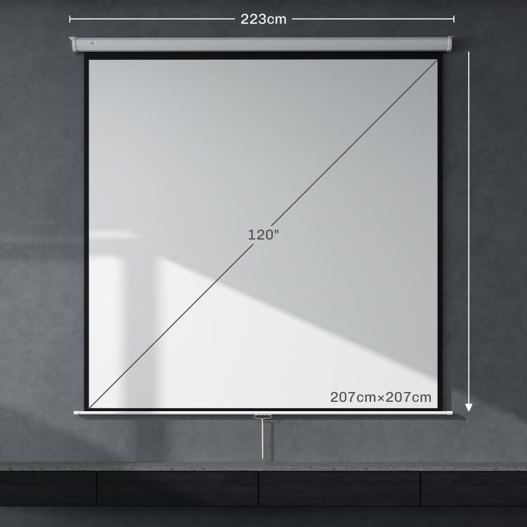 120 inch Projector Screen, 1:1 Format, 160° Angle, Ceiling or Wall Mountable