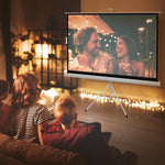 84 inch Projector Screen With Adjustable Tripod, 160 Degree Viewing Angle, 200 x 8 x 118cm, White