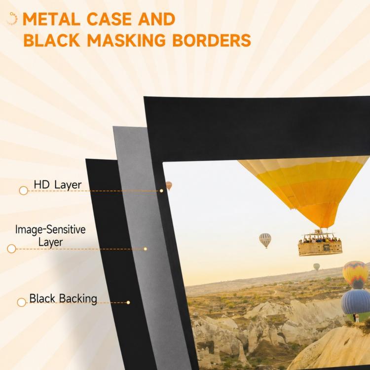 84 inch Projector Screen With Adjustable Tripod, 160 Degree Viewing Angle, 200 x 8 x 118cm, White