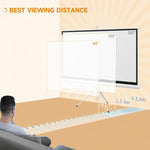 84 inch Projector Screen With Adjustable Tripod, 160 Degree Viewing Angle, 200 x 8 x 118cm, White