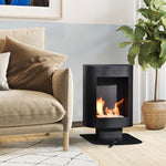 Bioethanol Fireplace with 0.9L Tank, Coverage up to 20m2, 46.5x53x65cm, Black