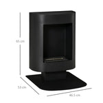 Bioethanol Fireplace with 0.9L Tank, Coverage up to 20m2, 46.5x53x65cm, Black
