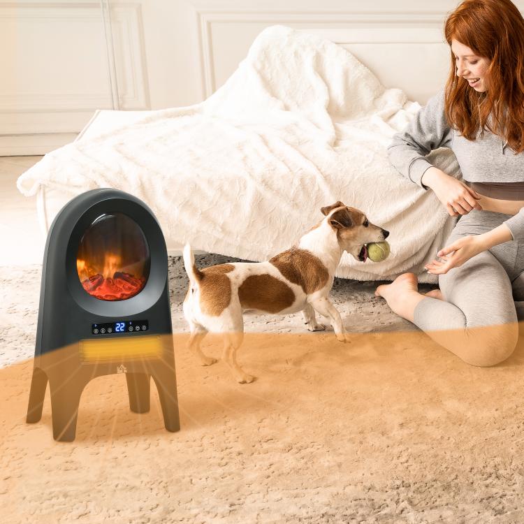 Termoventilatore con 3 modalità di riscaldamento e 3 livelli di temperatura regolabili, 33,7 x 25,5 x 60,4 cm, nero