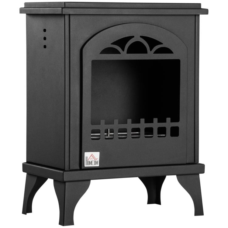 Metal Bioethanol Fireplace with 3-Hour Burn Time, 0.9L Tank, and 25 square meter Coverage, 41x25x54 cm, Black