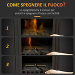 Metal Bioethanol Fireplace with 3-Hour Burn Time, 0.9L Tank, and 25 square meter Coverage, 41x25x54 cm, Black
