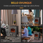 Metal Bioethanol Fireplace with 3-Hour Burn Time, 0.9L Tank, and 25 square meter Coverage, 41x25x54 cm, Black