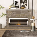 Stainless Steel Bioethanol Fireplace, 2.5-Hour Burn Time with 1.5L Tank and 20 m2 Coverage, 90x16x40 cm, Silver