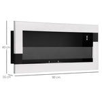 Stainless Steel Bioethanol Fireplace, 2.5-Hour Burn Time with 1.5L Tank and 20 m2 Coverage, 90x16x40 cm, Silver