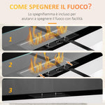 Stainless Steel Bioethanol Fireplace, 2.5-Hour Burn Time with 1.5L Tank and 20 m2 Coverage, 90x16x40 cm, Silver