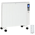 1000/2000W Electric Heater with Timer and Heat Settings for Rooms up to 15 m2, 75x31x66.5 cm, White