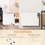 1000/2000W Electric Heater with Timer and Heat Settings for Rooms up to 15 m2, 75x31x66.5 cm, White