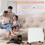 1000/2000W Electric Heater with Timer and Heat Settings for Rooms up to 15 m2, 75x31x66.5 cm, White