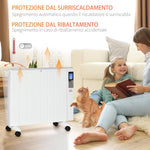 1000/2000W Electric Heater with Timer and Heat Settings for Rooms up to 15 m2, 75x31x66.5 cm, White