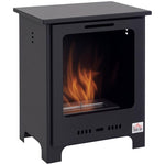 Bioethanol Fireplace Maximum Fuel Capacity 0.9 Liters, Flame Up to 3 Hours, Black