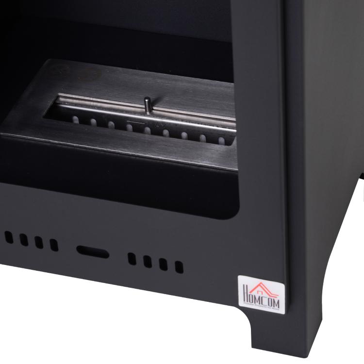 Bioethanol Fireplace Maximum Fuel Capacity 0.9 Liters, Flame Up to 3 Hours, Black