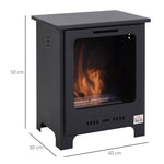 Bioethanol Fireplace Maximum Fuel Capacity 0.9 Liters, Flame Up to 3 Hours, Black