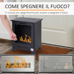 Bioethanol Fireplace Maximum Fuel Capacity 0.9 Liters, Flame Up to 3 Hours, Black