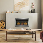 Stainless Steel Wall-Mounted Bioethanol Fireplace with 3 Burners