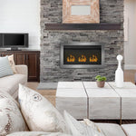 Stainless Steel Wall-Mounted Bioethanol Fireplace with 3 Burners