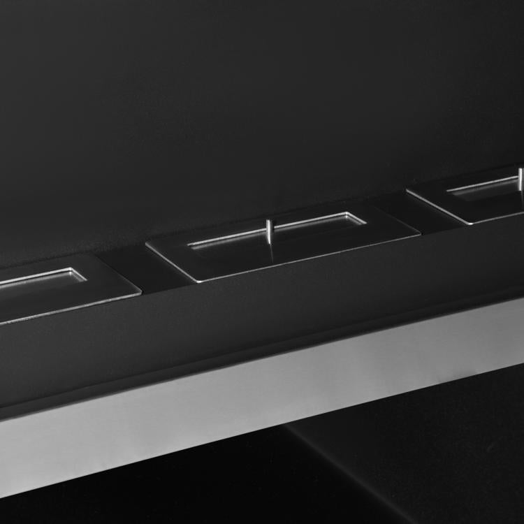 Stainless Steel Wall-Mounted Bioethanol Fireplace with 3 Burners