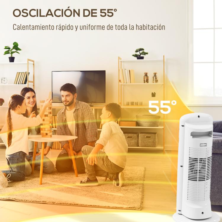 2000W Energy-Efficient Electric Heater with 4 Modes, Adjustable Thermostat, and Tip-Over & Overheat Protection