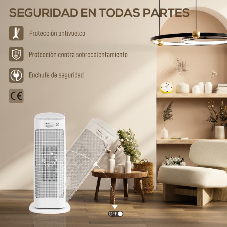 2000W Energy-Efficient Electric Heater with 4 Modes, Adjustable Thermostat, and Tip-Over & Overheat Protection