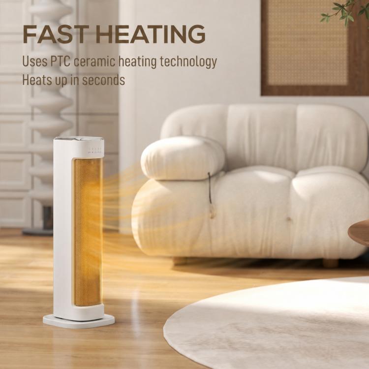 Low Consumption 2000W Electric Heater with 3 Modes, Adjustable Thermostat, Tip-Over and Overheating Protection