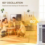 Low Consumption 2000W Electric Heater with 3 Modes, Adjustable Thermostat, Tip-Over and Overheating Protection