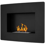 Wall-Mounted Bioethanol Fireplace with 0.9L Tank, 3.3-Hour Burn Time, for 15–20 m2 Interiors – Black (66x16x52 cm)